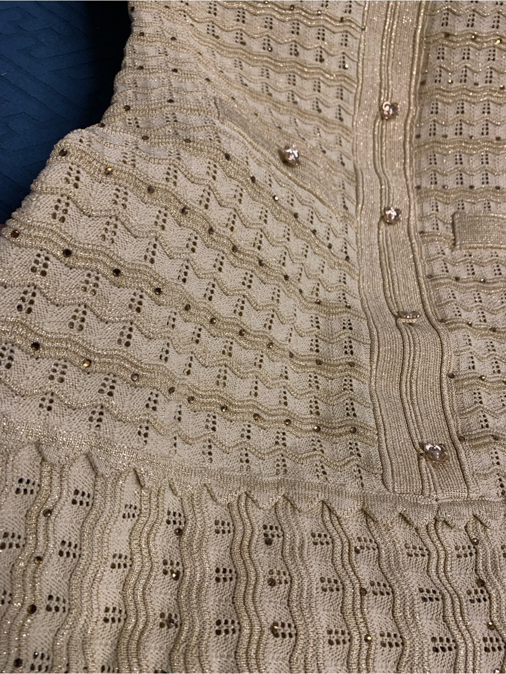 Sandro Pale Yellow Crochet Maxi Dress with Gold Buttons - Picture 7 of 10